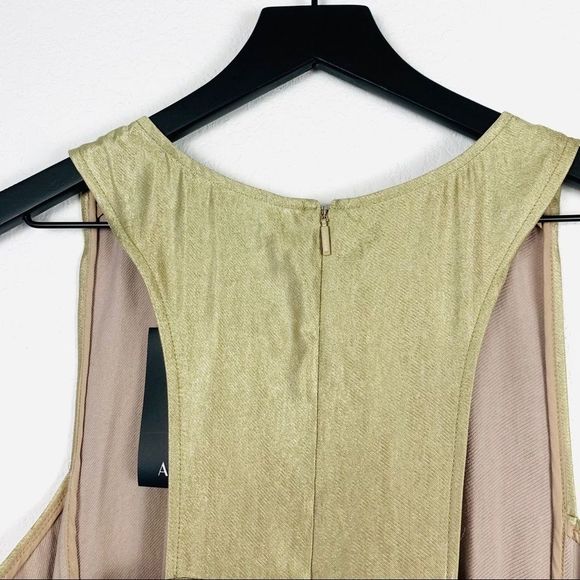 Armani Exchange Gold Metallic Short Dress NWT 12 - Picture 13 of 16